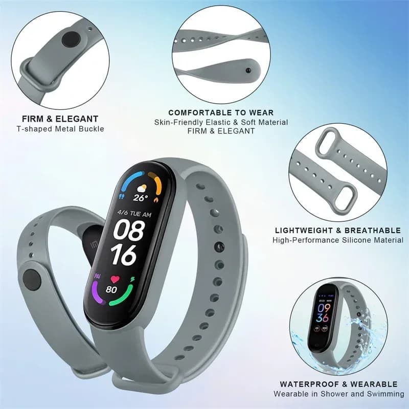 أساور ساعة لجهاز Xiaomi Mi Band 7 6 5 4 3 سوار معصم جديد من السيليكون سوار رياضي إكسسوارات ساعة ذكية Mi Band 7 6 5 - 4