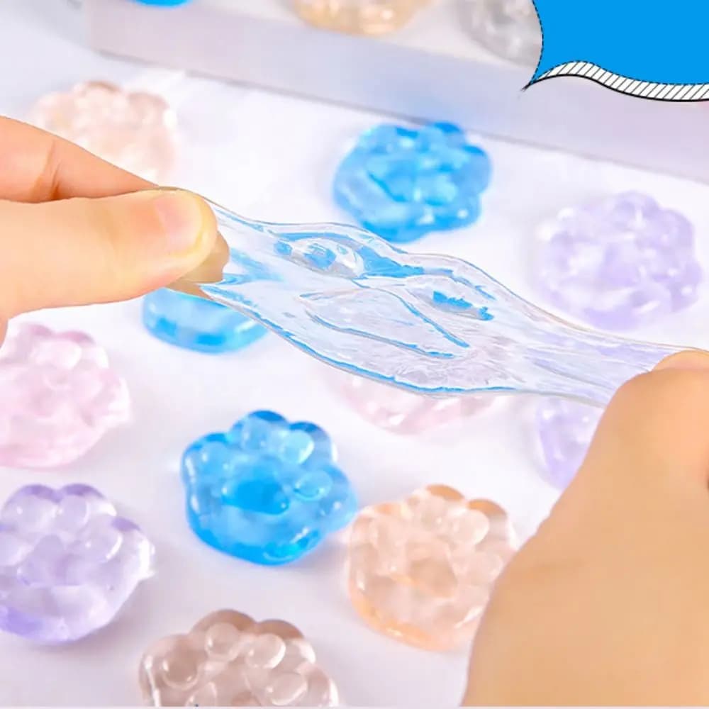 Kawaii Cat Claw Squeeze Toys Cartoon Anti Stress Sensory Fidgets Toy Simulation Transparent Cat Foot Squishy Unique Adults Gifts - 2