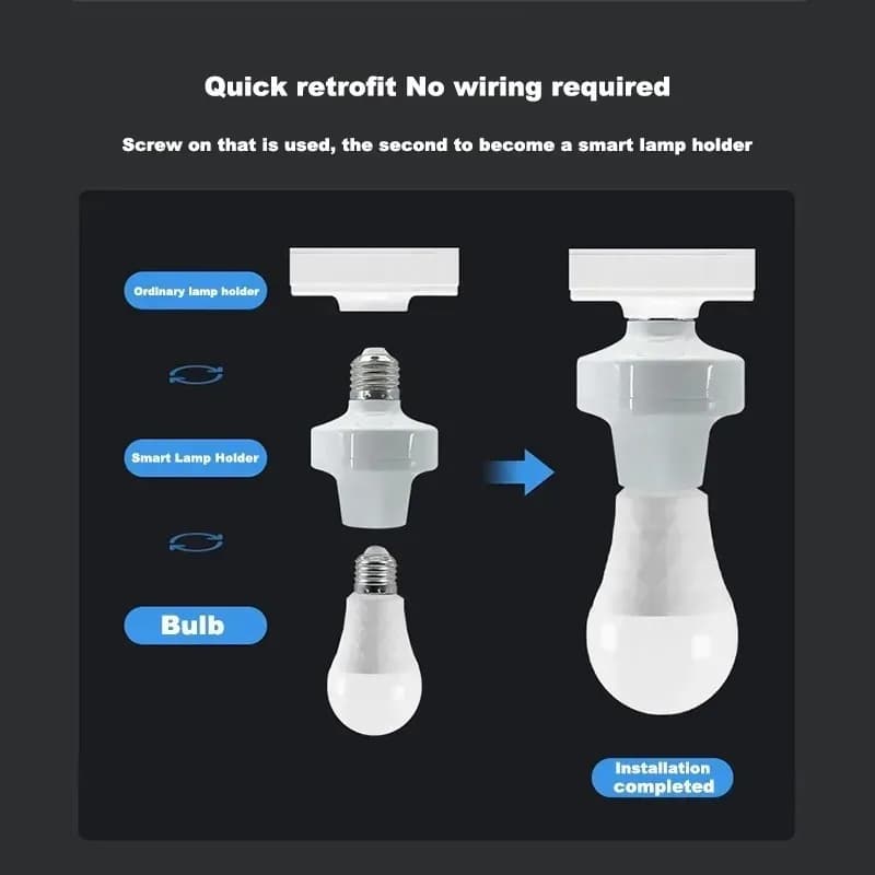 حامل مصباح Ewelink E27 واي فاي مقبس ذكي لمحول لمبة إضاءة ليلية LED يعمل مع Alexa وGoogle Home تحكم صوتي - 2