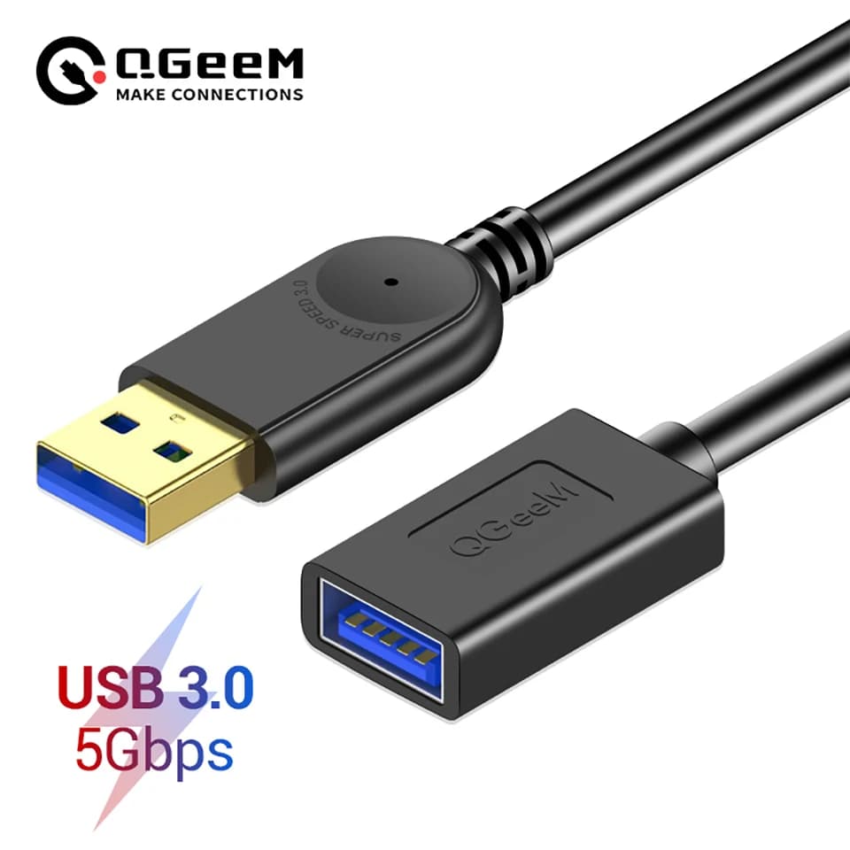 QGeeM USB تمديد وصلة كابل سوبر سرعة USB 3.0 كابل ذكر إلى أنثى 1 متر 2 متر 3 متر مزامنة البيانات USB 2.0 موسع الحبل تمديد USB