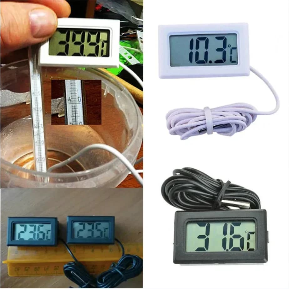 مقياس حرارة رقمي صغير من -20°C إلى 110°C بشاشة LCD مع مستشعر NTC بطول 1 متر لمراقبة درجة حرارة المنزل والمطبخ والثلاجة - 5