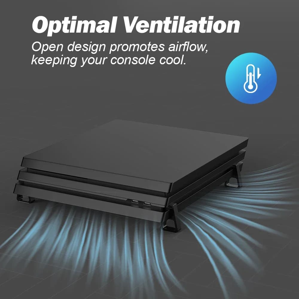 حامل تبريد أفقي من TECTINTER لجهاز PS4 /Slim /Pro إكسسوارات وحدة التحكم قاعدة مقاومة للانزلاق حامل مثبت مسطح - 3