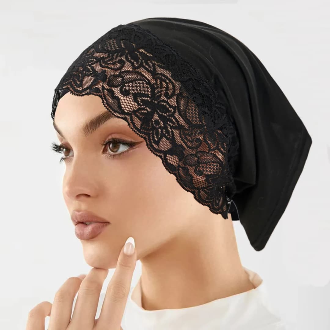 2025 New Inner Hijab Undercap With Lace Muslim Turban Islam Underscarf Hijab Bonnet Soft Stretch HIjabs Tube Cap Turbante - 6