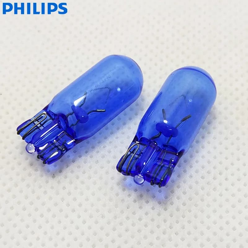 Philips WhiteVision W5W T10 12V 5W 4000K إضاءة داخلية بيضاء أصلية للسيارة مصابيح لوحة ترخيص الباب 12961WHVB2، زوج - 2