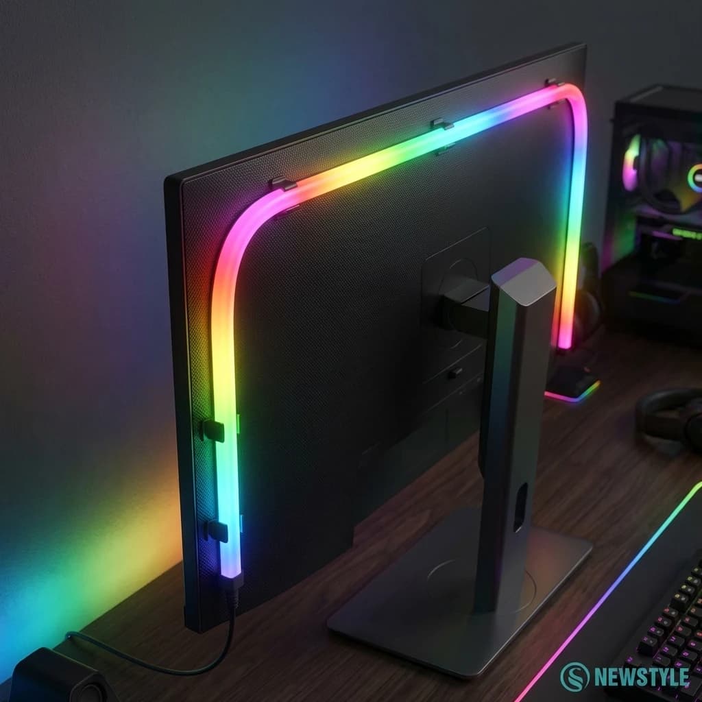 RGB Game Ambient Sync LED Light Strip Computer Monitor Display Backlight DIY Color Pickup Light Smart Gaming Room Decor - 6