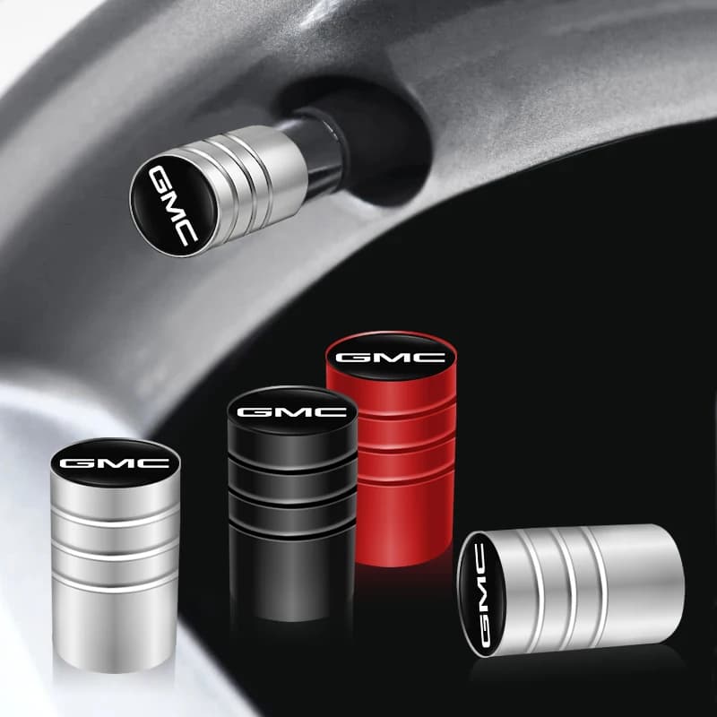 4Pcs Metal Bolt-in Wheel Tire Valve Caps Car ornament Emblem Dust Accessories For GMC Car decorative ornam Auto Accessories - 5