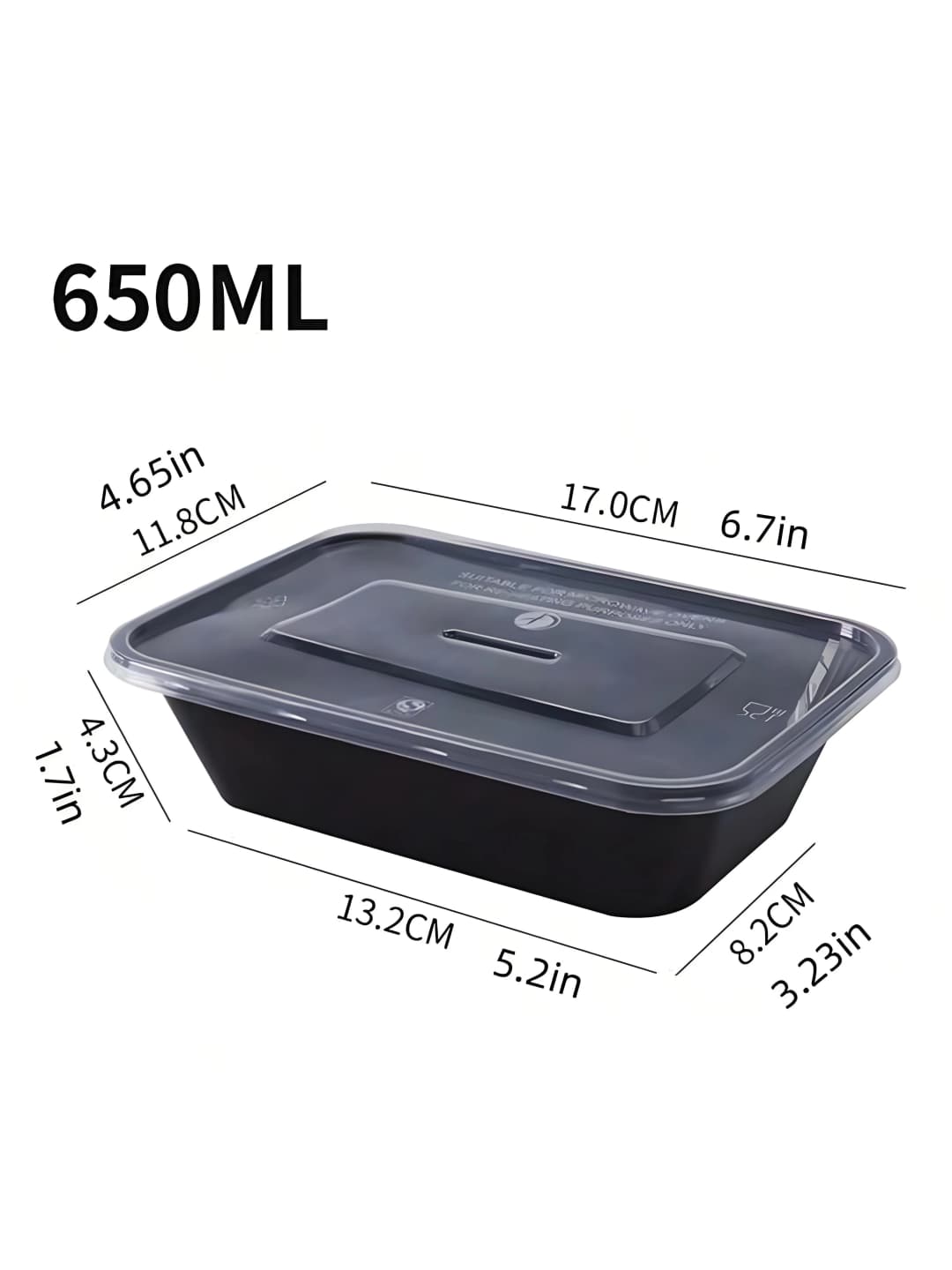 5/10/20 Pack Black Rectangular Meal Prep Containers With Lids,Disposable Plastic To Go Containers, Leak-Proof, Microwave Safe - 6