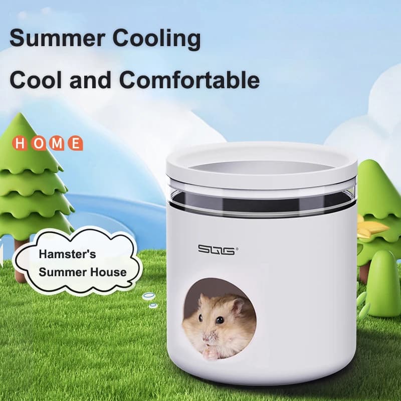 Hamster Ice House Golden Bear Greenhouse Summer Coolness and Cooling Artifact Small Pet Summer Shelter Evacuation House - 5