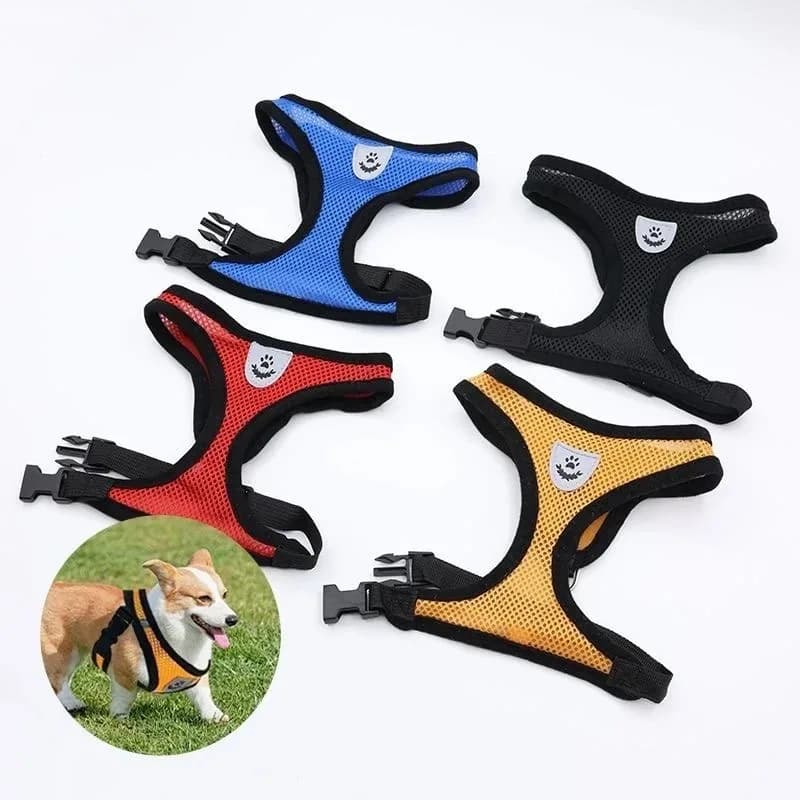 القط تسخير سترة المشي الرصاص المقود لجرو الكلاب طوق البوليستر قابل للتعديل شبكة الكلب تسخير لملحقات الحيوانات الأليفة الصغيرة المتوسطة - 3