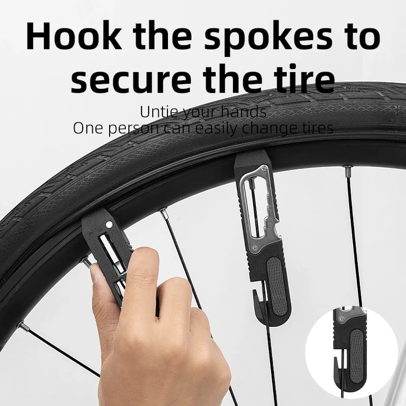 ROCKBROS Bicycle Wrench Set High Strength Multifunctional Portable Bicycle Tire Levers Ratchet Wrench Kit Bike Tire Prying Rod - 2