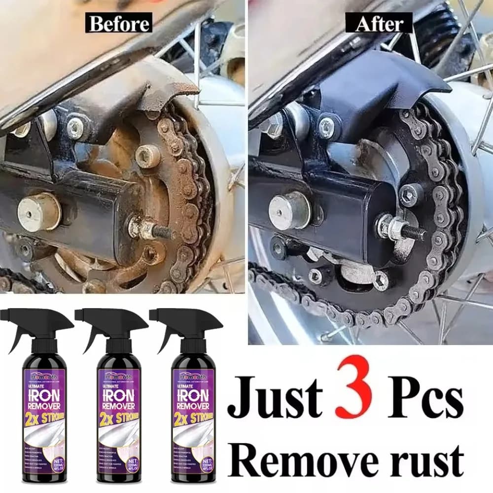 New Car Rust Remover Spray Powerful Rust Removal for Car Wheels & Metal Surfaces Strong Decontamination Auto Repair Supplies - 3