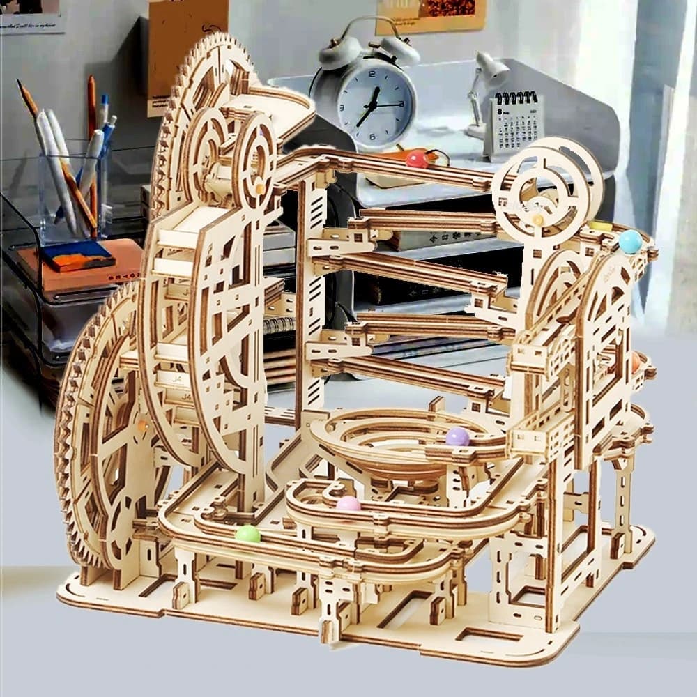 3d Wooden Puzzle Building Model Kits Marble Runs Mechanical Puzzles Self Assembly Toy STEAM Educational Toys for Kids Adult Gift - 2