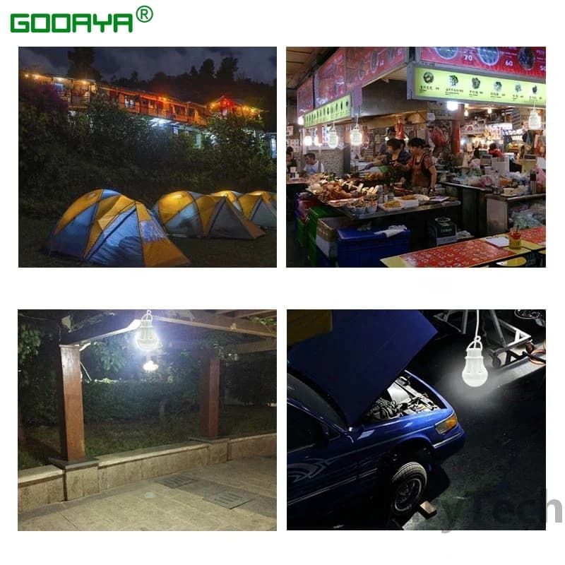 مصباح تخييم LED يعمل بالطاقة DC، مصباح ليلي، لمبة طوارئ USB، مصباح خيمة معلق لمعدات التخييم والصيد والشواء والإصلاح - 2