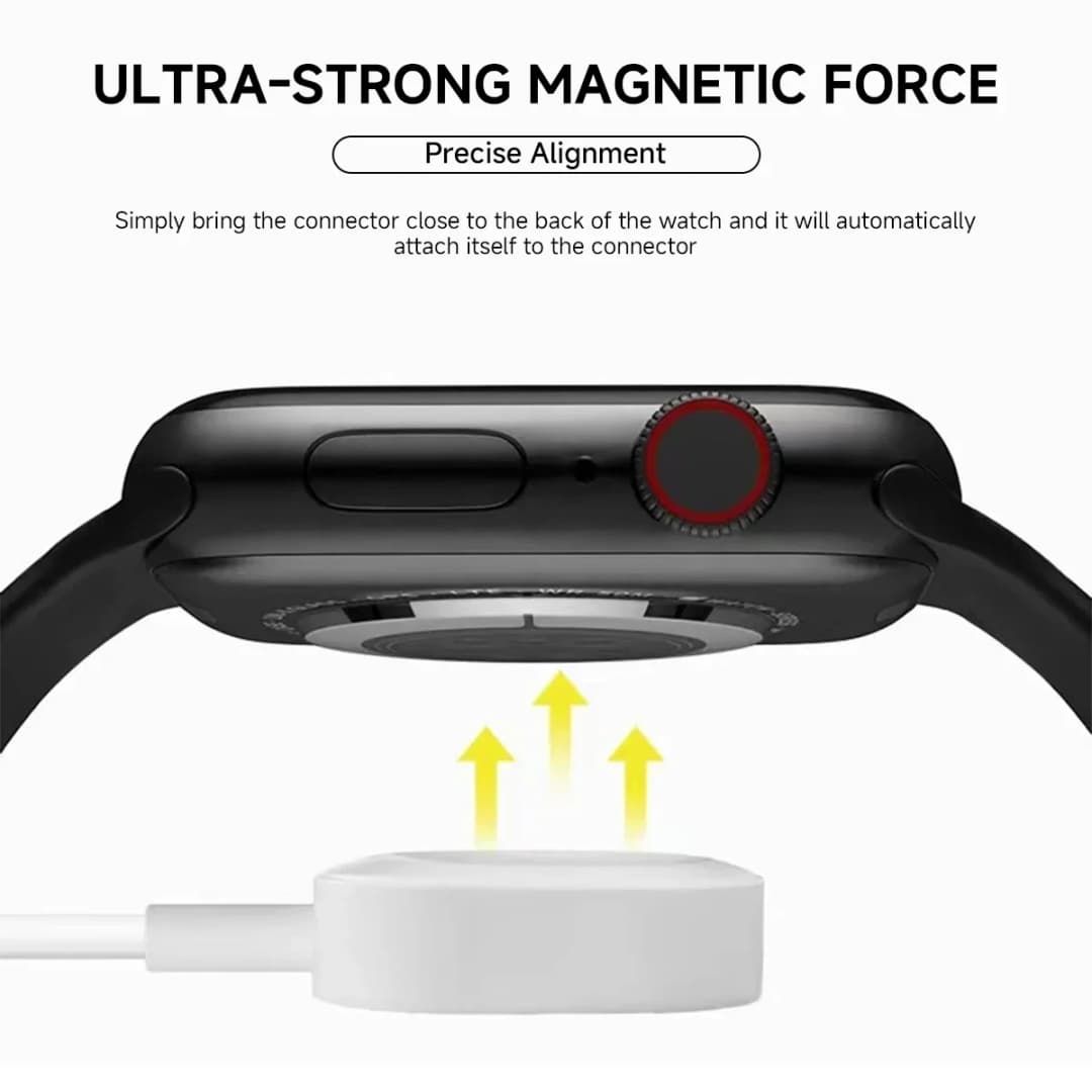 شاحن لاسلكي مغناطيسي سريع من نوع USB A لساعة Apple Watch Ultra Series 9 و8 و7 و6 وSE، كابل شحن من نوع C لساعة iWatch Series 5 و3 و2 - 3