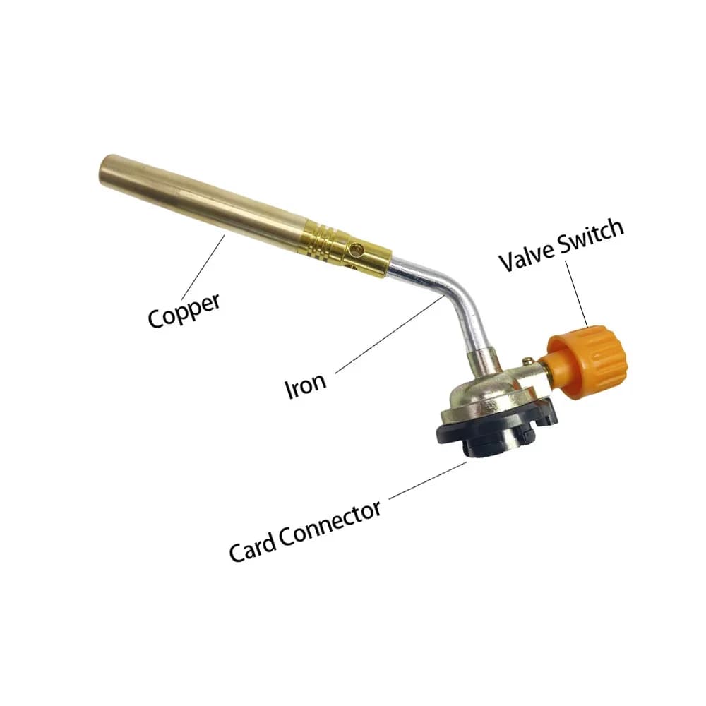 مسدس لحام محمول يعمل بالبيوتان للتخييم والشواء - شعلة غاز قوية لإشعال النار - 3