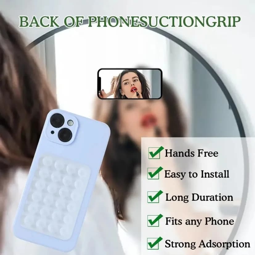 Silicone Suction Phone Holder Mat Multifunctional Suction Cup Wall Stand Square Anti-Slip Single-Sided Case Mount Back Sticker - 4