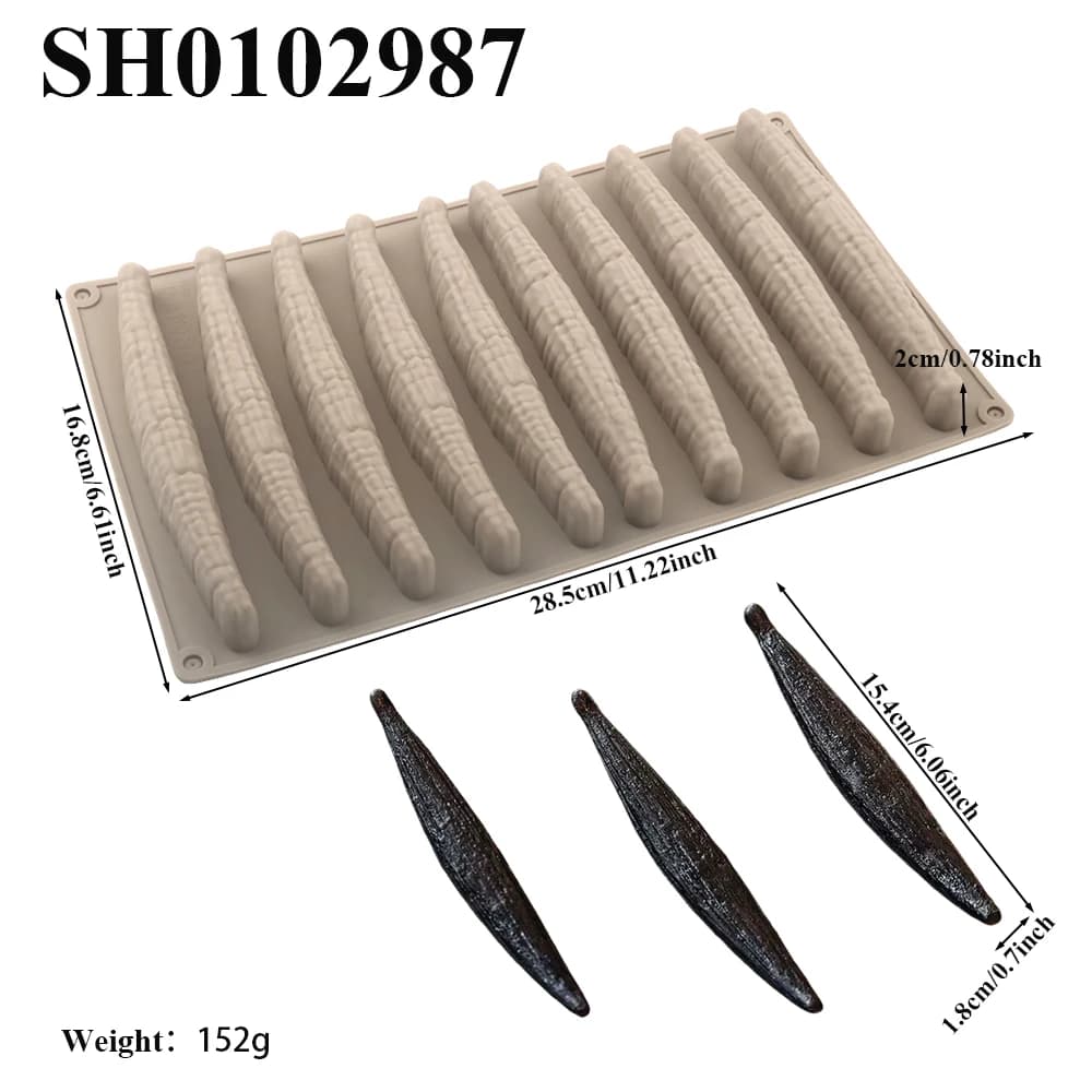 10-Cell Vanilla Design Silicone Chocolate Molds White Black or Khaki Silicone Cake Moulds Kitchen Bakeware Dessert Baking Tools - 5