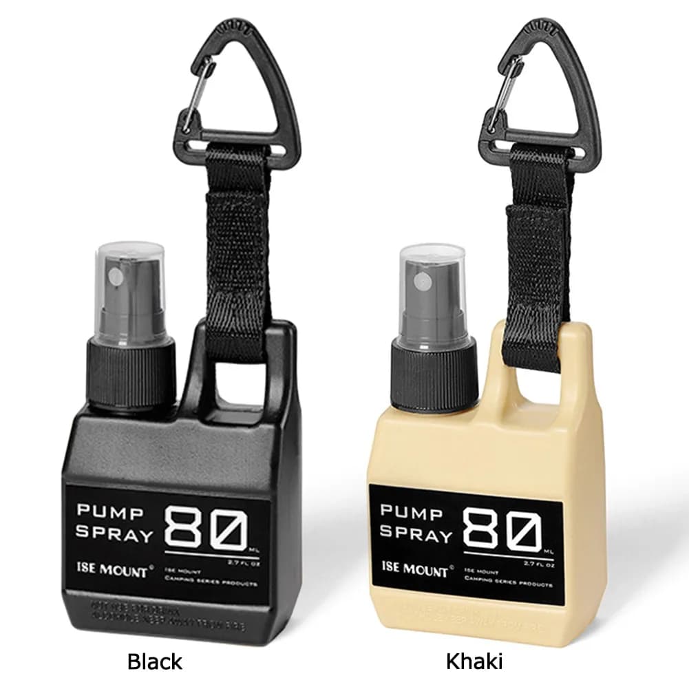 80ml Atomizer Bottle Portable Pump Spray Bottle with Carabiner Alcohol Perfume Refillable Multifunctional Camping Supplies