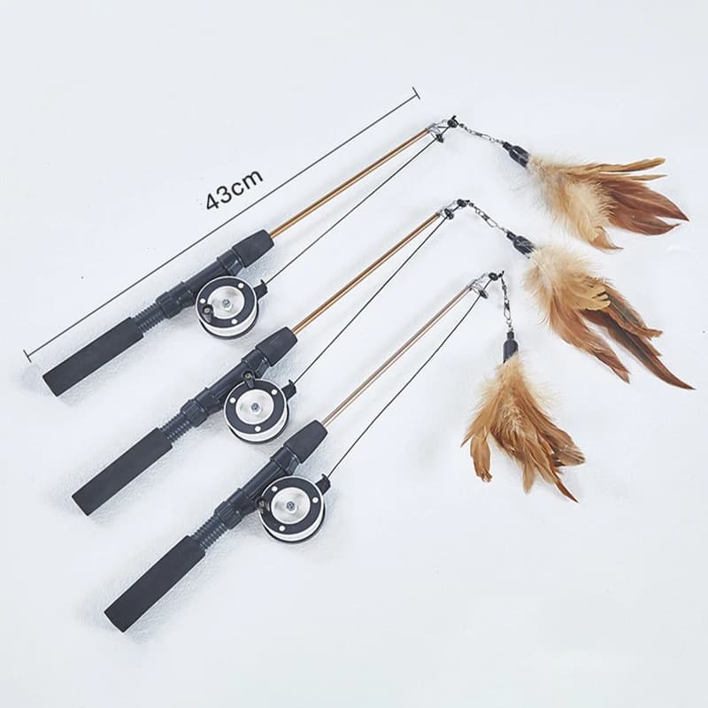 لعبة عصا قطط تلسكوبية، لعبة تيزر للقطط، لعبة ريش تفاعلية مضحكة، ألعاب تخفيف الملل للحيوانات الأليفة - 6