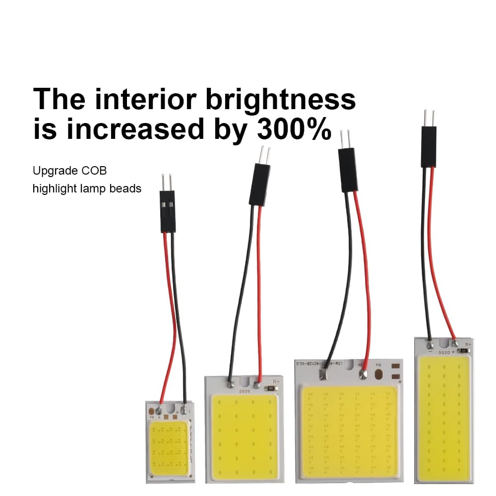 1pc T10 COB W5W LED Signal Bulbs Festoon 31mm 36mm 39mm 41/42MM  Car Interior Reading Lights Dome License Plate Lamp White 12V - 5