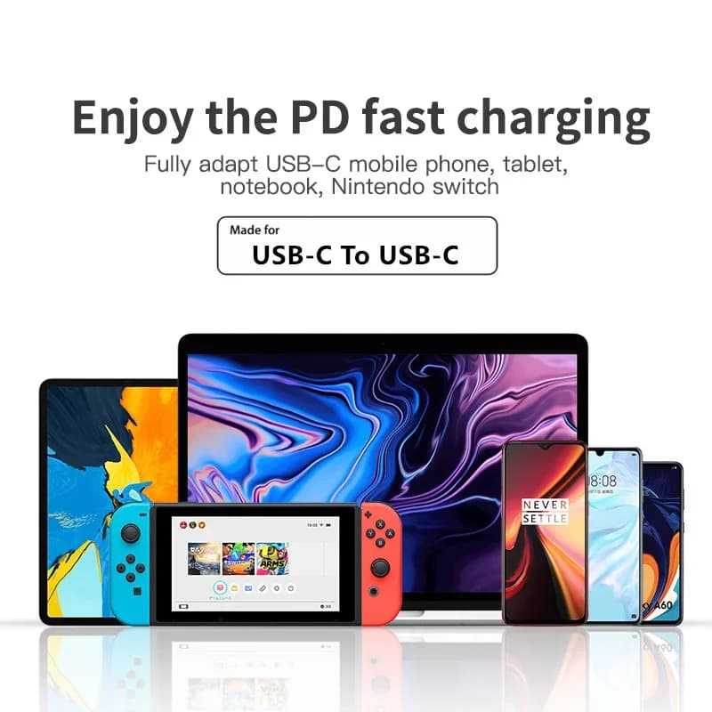 100W C to C USB C to USB C PD Cable for iPhone 15 Pro Max iPad 10 MacBook Huawei Xiaomi Type C to Type C PD Fast Charging Cable - 6