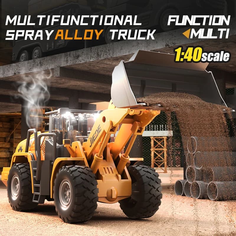 Bulldozer Alloy+Plastic Diecast Model Engineering Play Vehicles Pull Back Driving Loader Car Toys Collection Gifts For Children - 2