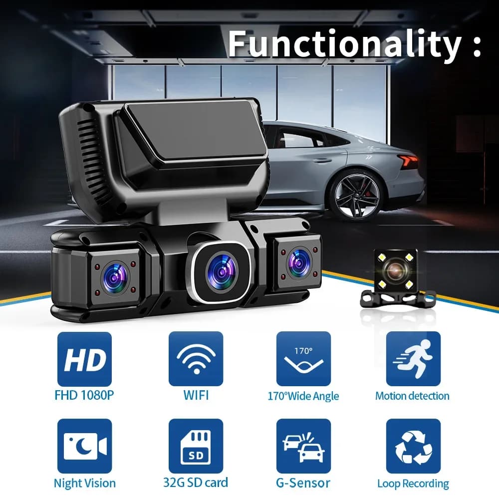 4Camera 360 Degrees Car DVR 1080P Video Recorder WIFI Dash Cam Front right left Rear View camera 24h Parking Monitor Gift - 2
