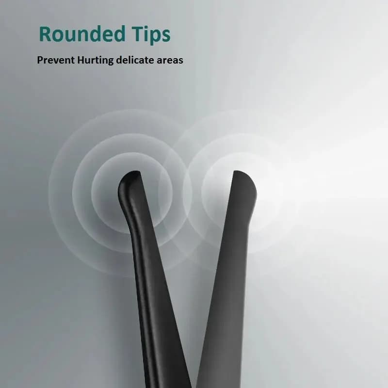 مقص شعر الوجه الاحترافي من الفولاذ المقاوم للصدأ مقص دائري للشوارب وشعر الأنف واللحية والحاجبين والرموش - 5