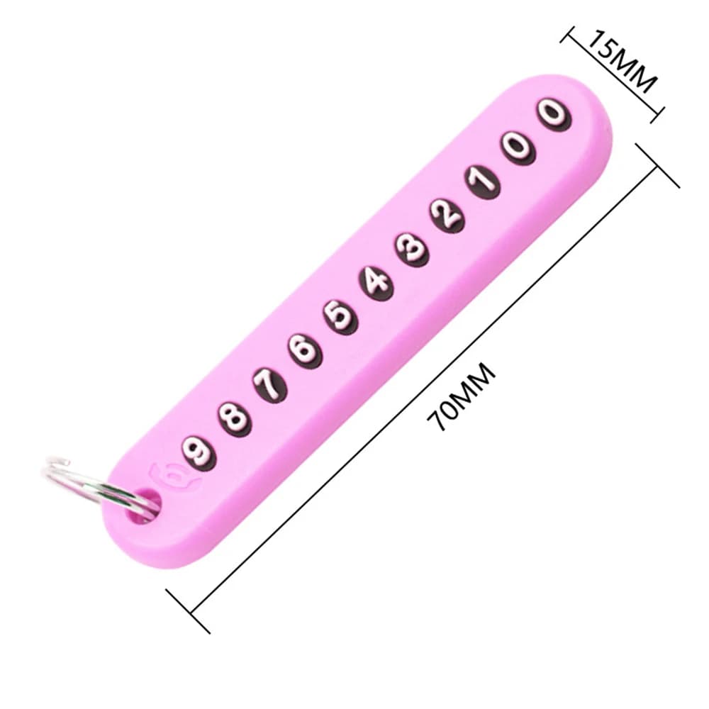 Car Styling Car Key Ring Anti-Lost Number Plate Pendant Keychain Holder Phone Number Card Keyring Car Accessories Gifts Unisex - 5