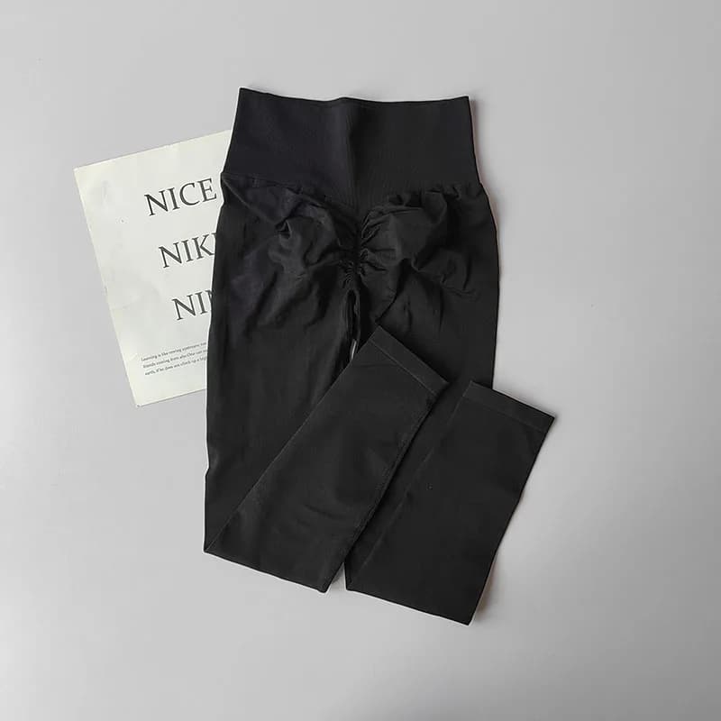 طماق يوجا عالية الخصر بتصميم الخوخ، تجفيف سريع وتنفس، مع رفع للأرداف، مثالية للتدريب والرياضة