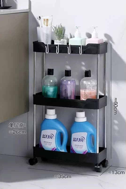 2026 3 Layer Rolling Bathroom Storage Cart With Wheels Multi-purpose Organizer for Bathroom Kitchen Office Utility - 4
