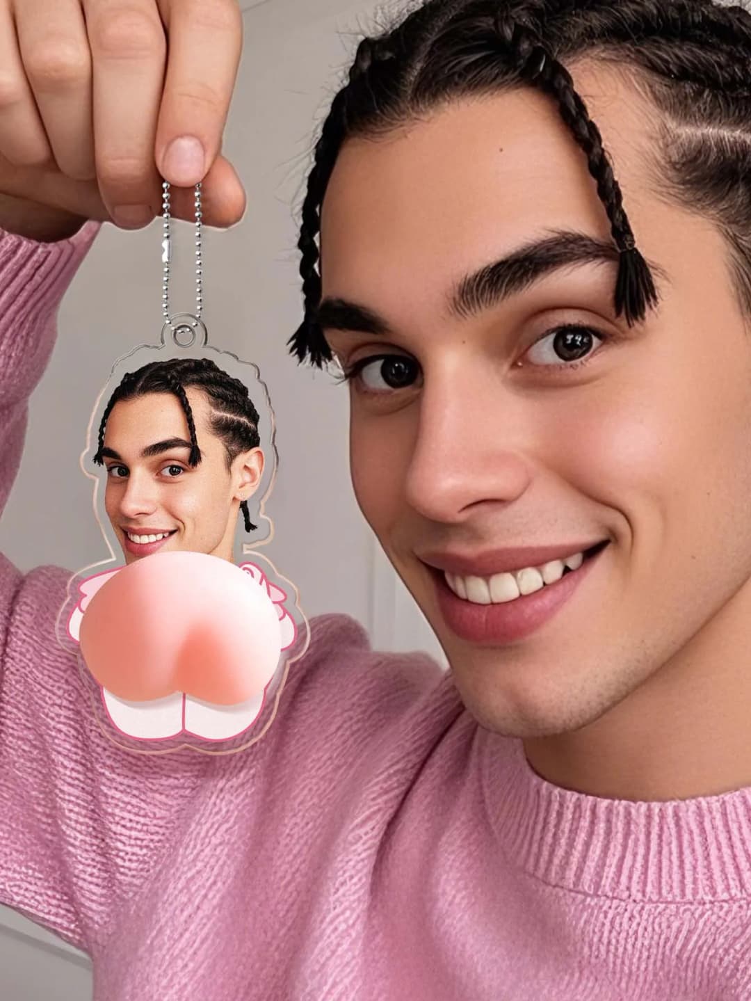 سلسلة مفاتيح مخصصة بوجه، ناعمة، هدية فريدة للأصدقاء - 2