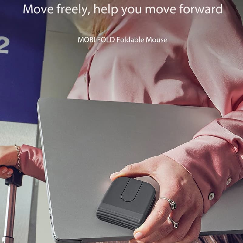 فأرة Logitech Mobi Fold قابلة للطي لاسلكية محمولة تمرير باللمس بلوتوث متعددة الأجهزة ذكاء اصطناعي مضاد للنقر الخاطئ بطارية هادئة للمكتب - 2