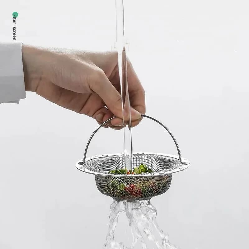 مرشح حوض من الفولاذ المقاوم للصدأ، مصفاة شعر، سدادة، مناسب للمطبخ والحمام - 2