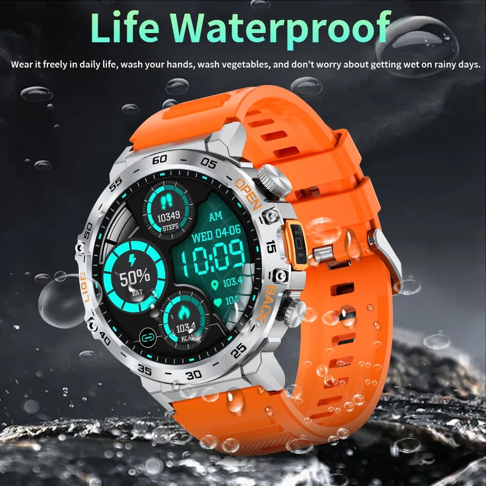 Original LIGE Smart Watch 1.53'' HD Screen Life Waterproof Sport Fitness Watches Flashlight New Men Smartwatch For Andriod IOS - 4
