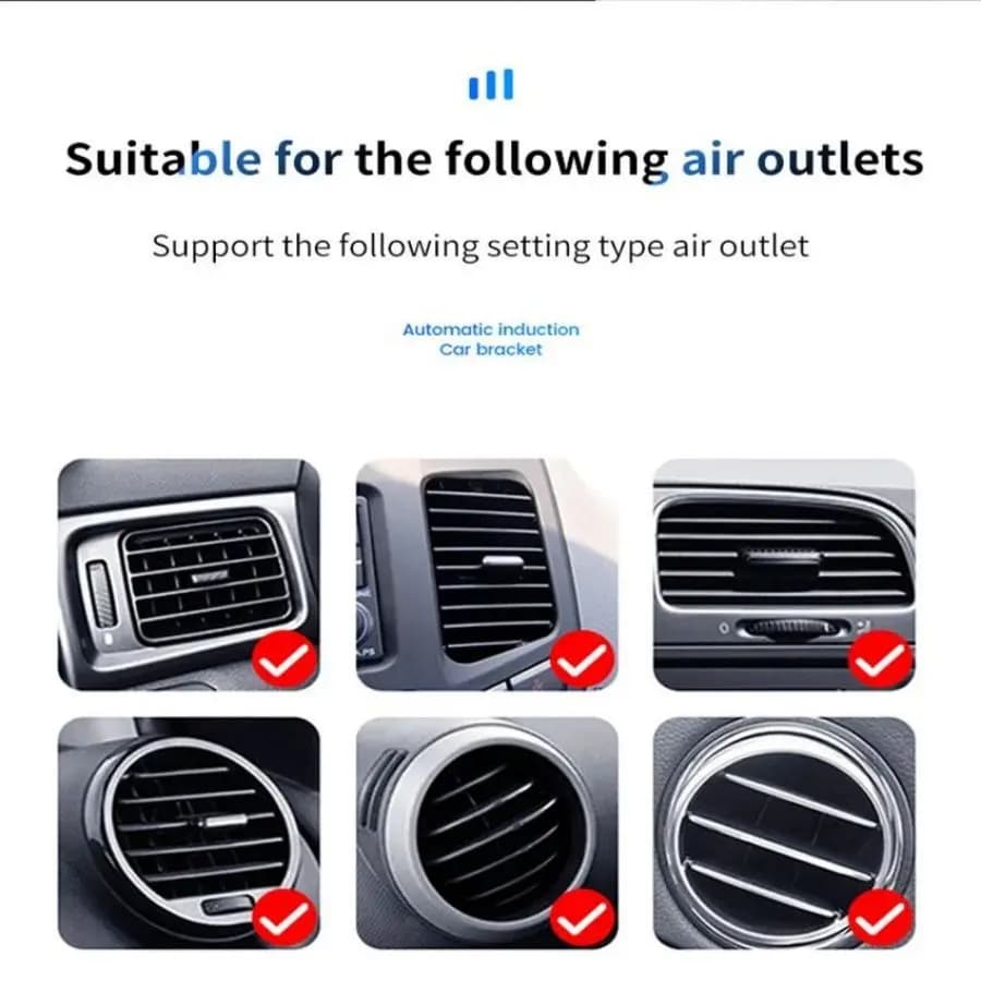 شاحن سيارة لاسلكي مغناطيسي 15 واط متوافق مع آيفون 17-12 برو ماكس ميني، حامل هاتف للسيارة يثبت على فتحة التهوية، شحن سريع للسيارة - 5