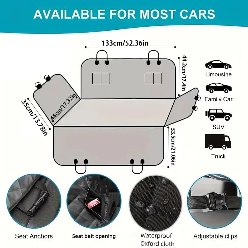 Ideal Car seat Cover, Upgrade Your Car Seats with this Waterproof, Scratch-Resistant Dog Hammock Cover! - 4