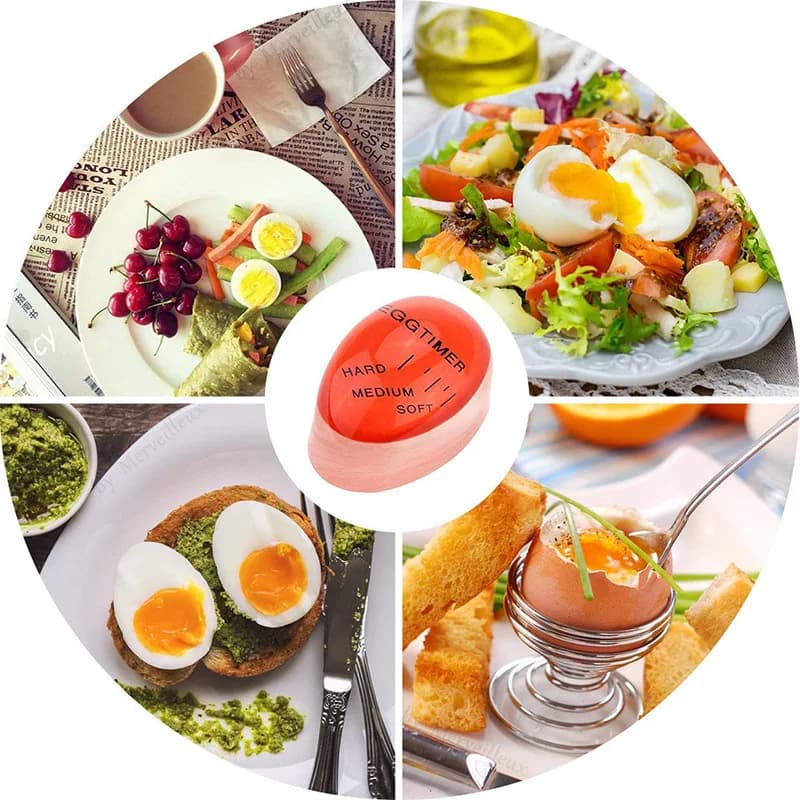 1/3pcs Egg Timer Kitchen Electronics Gadgets Color Eggs Cooking Changing Yummy Soft Hard Boiled Eco-Friendly Resin Red  Tools - 6