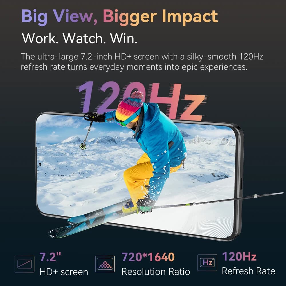 Cubot Note 60 Smartphone, Android 15, 7.2-inch 120Hz Display, Octa-core,16GB(6+10GB )RAM 128GB ROM, 48MP Camera, 7000mAh Battery - 3