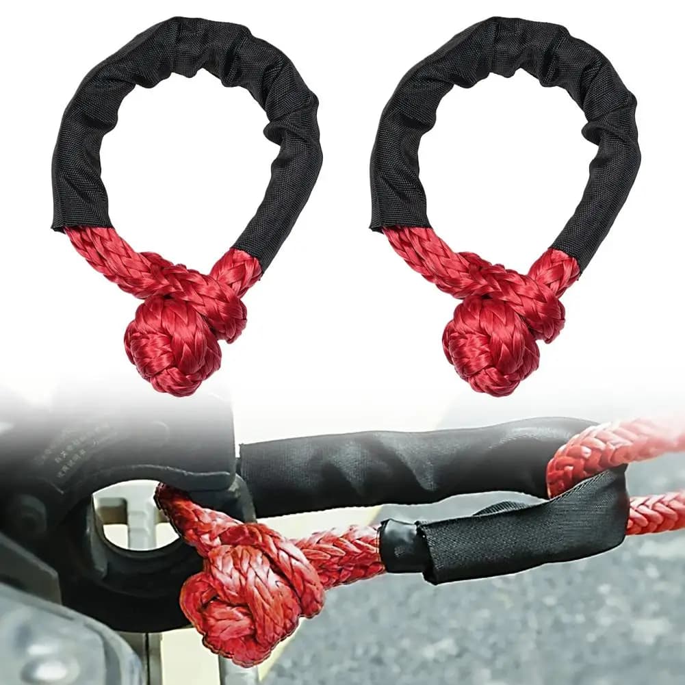 55000lbs Winch RopeSynthetic Soft Shackle Recovery Set Rugged Shackles With Protective Sleeve for Truck Vehicle Recovery - 4