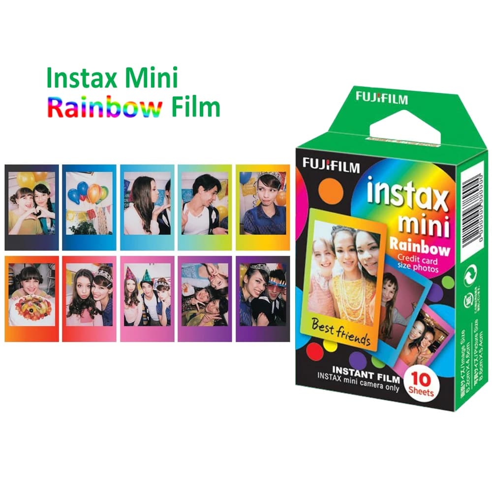 Fujifilm Rainbow Films Instax Mini Film 10-50Sheets Photo Paper For Fujifilm Instant Camera Mini 13 41 EVO 12 9 SE Link+ Printer