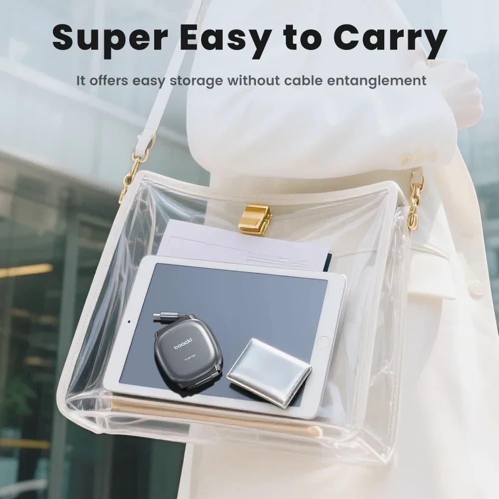 Toocki 100 واط نوع C كابل قابل للسحب آيفون 16 15 برو ماكس سامسونج سريع كابل تشيرجر حجم صغير 480Mdps كابل بيانات - 3