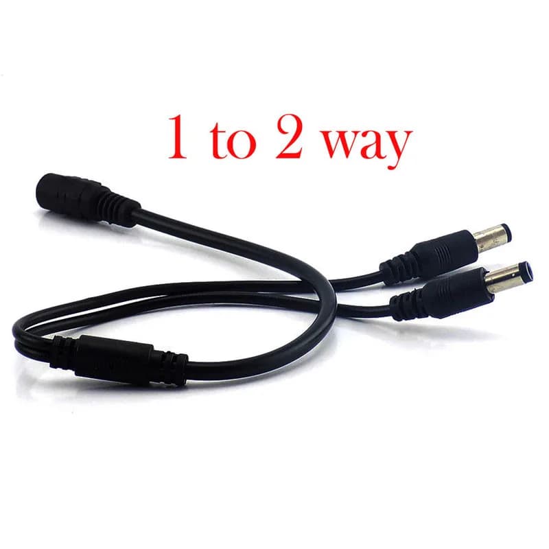 محول طاقة DC، أنثى إلى 2-8 ذكور، كابل توصيل 5.5mm*2.1mm، 12V، لكاميرات CCTV وإضاءة LED - 4