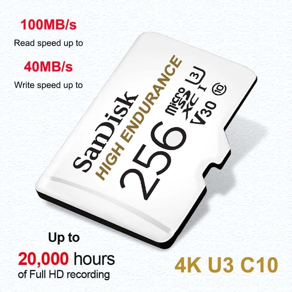 SanDisk HIGH ENDURANCE Memory Card Micro SD 32GB 64GB 128GB 256GB Class 10 UHS-1 V30 U3 4K MicroSD TF Trans Flash Mikro Card - 6