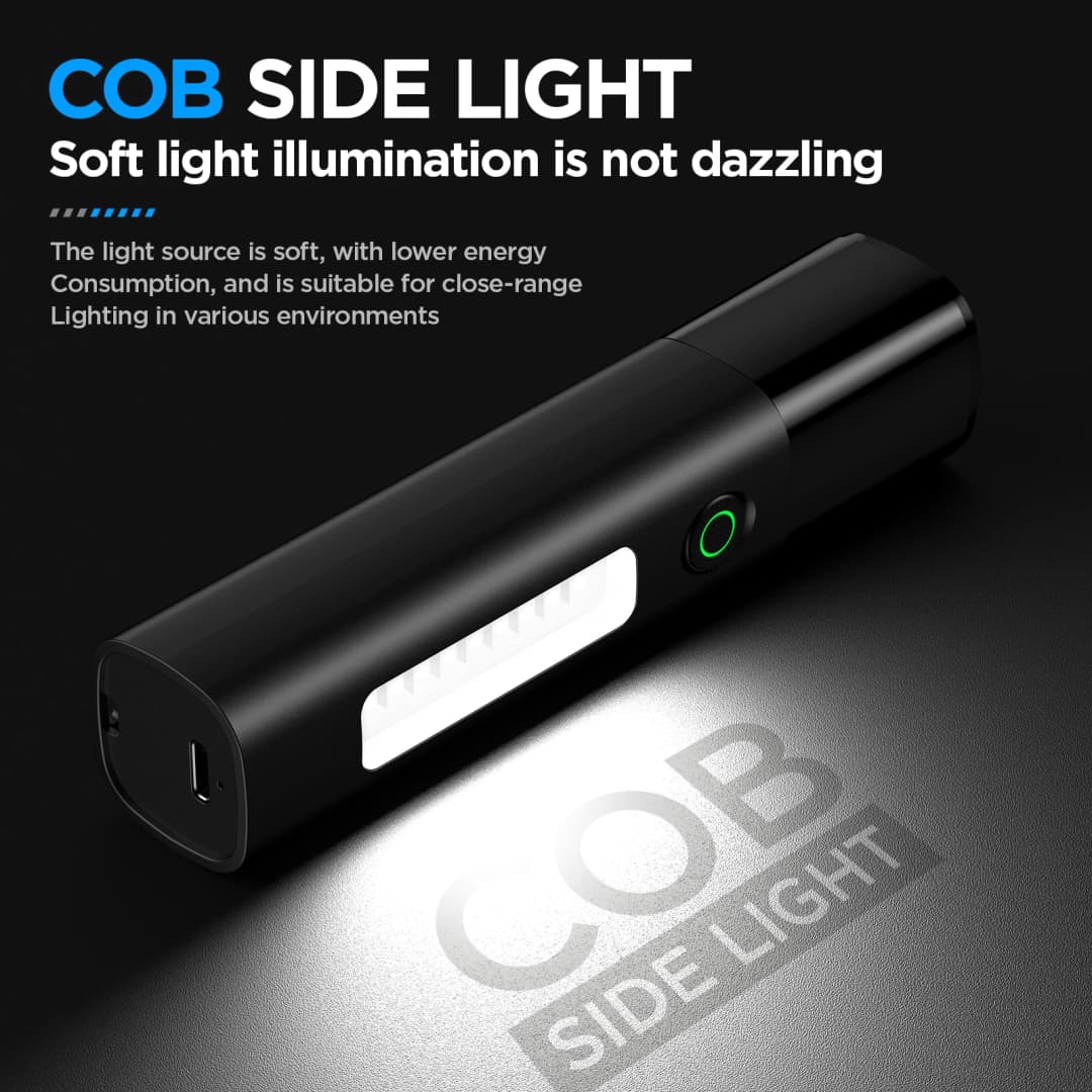 Philips SFL1151 2000mAh Telescopic Zoom Strong Flashlight with COB Side Light, 8.5H Battery Life - 5