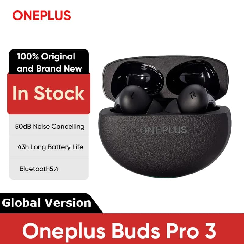 2024 الإصدار العالمي الجديد Oneplus Buds Pro 3 سماعة بلوتوث TWS عزل ضوضاء نشط 50dB عمر بطارية 43 ساعة لهاتف Oneplus 12