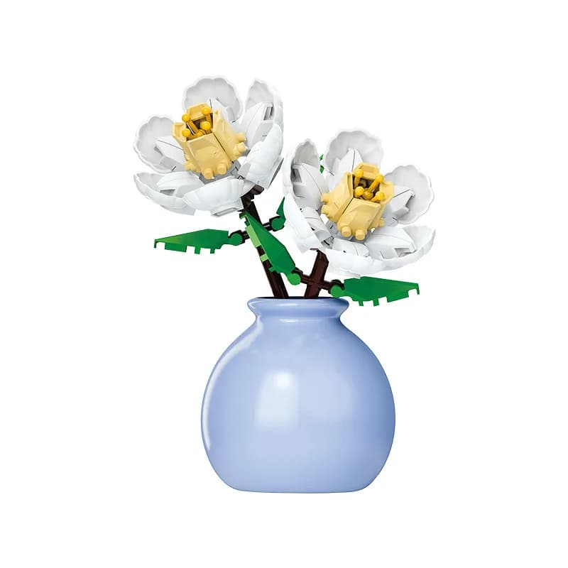 DIY MOC Flowers Bouquet Rose Sunflower Succulents Bonsai Vase Gardens Romantic Building Blocks Model Bricks Sets Kits Toys - 5