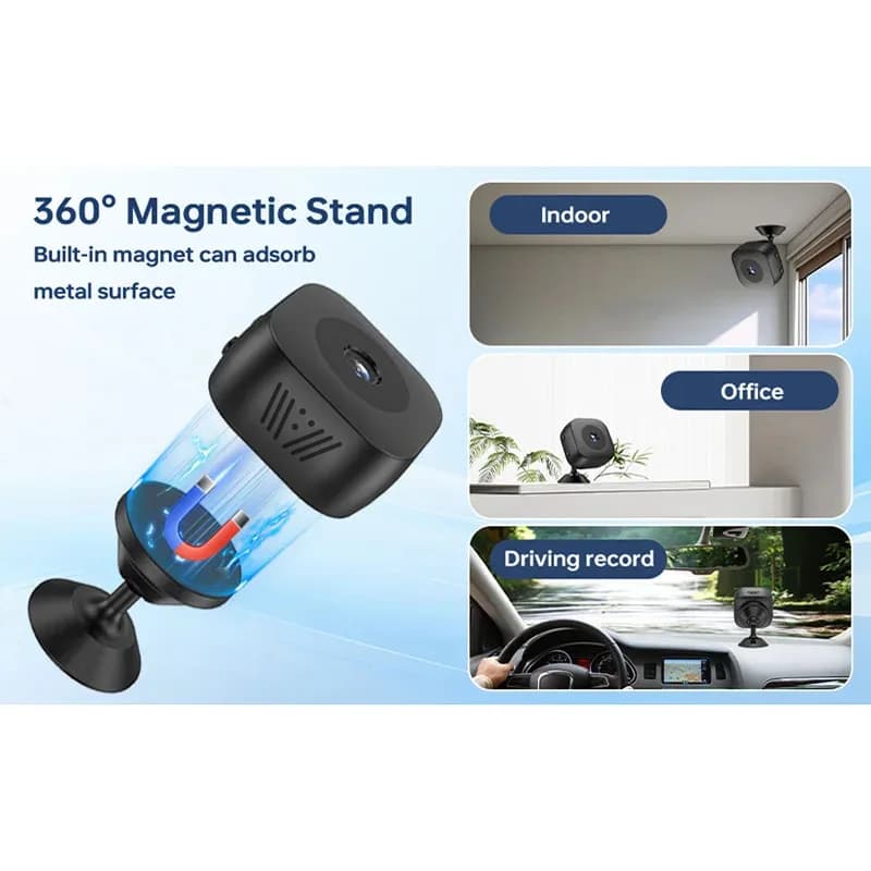 كاميرا مراقبة منزلية ذكية لاسلكية صغيرة بدقة 1080 بكسل، اتش دي، واي فاي، مراقبة عن بعد، مسجل فيديو للحماية