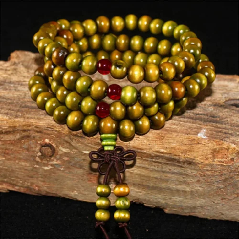 Natural Sandalwood Bracelet Men Buddhist Buddha Meditation Bead Bracelet For Women Prayer 108 Beads Rosary Hanging Decoration - 6