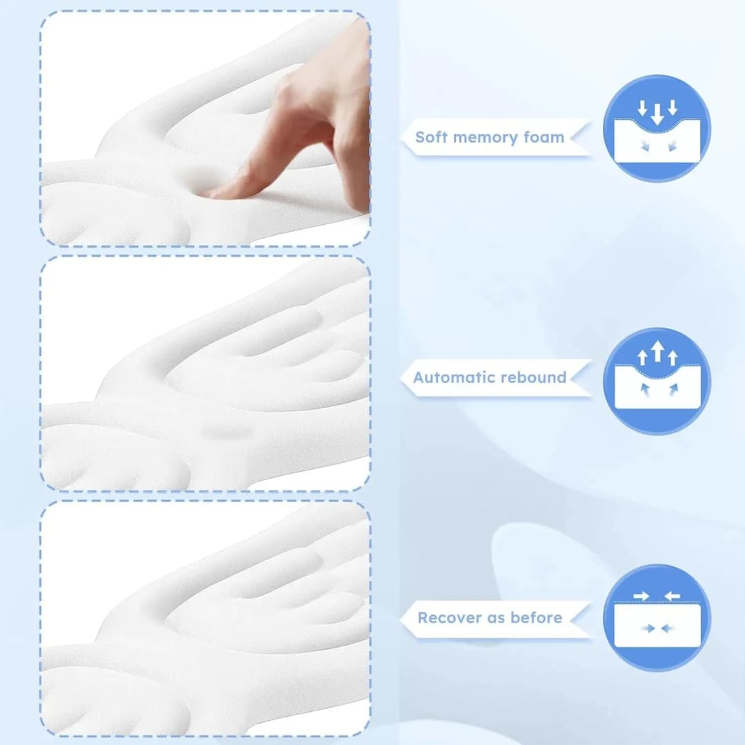 Keyboard Mouse Wrist Rest Angel Wing Memory Foam Mouse Pad Set Wrist Support Ergonomic Non-Slip for Computer Laptop Easy Typing - 6